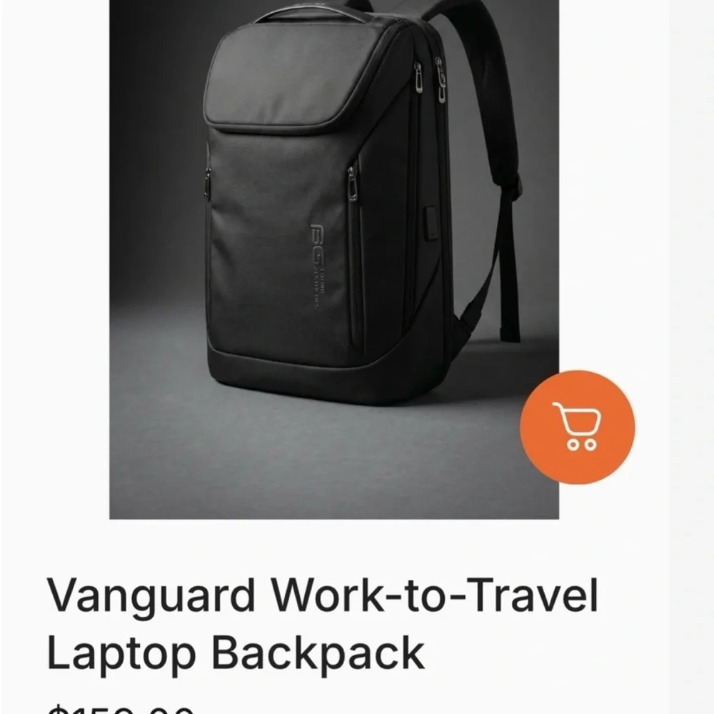 BANGE Waterproof Business Travel Backpack Black Laptop Carry-On Bag